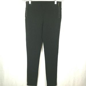 Zara‎ Trafaluc Collection Pants Womens Sz M Black Stretch Knit Side Zip Skinny